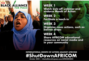Black Alliance for Peace ad for #ShutDownAFRICOM